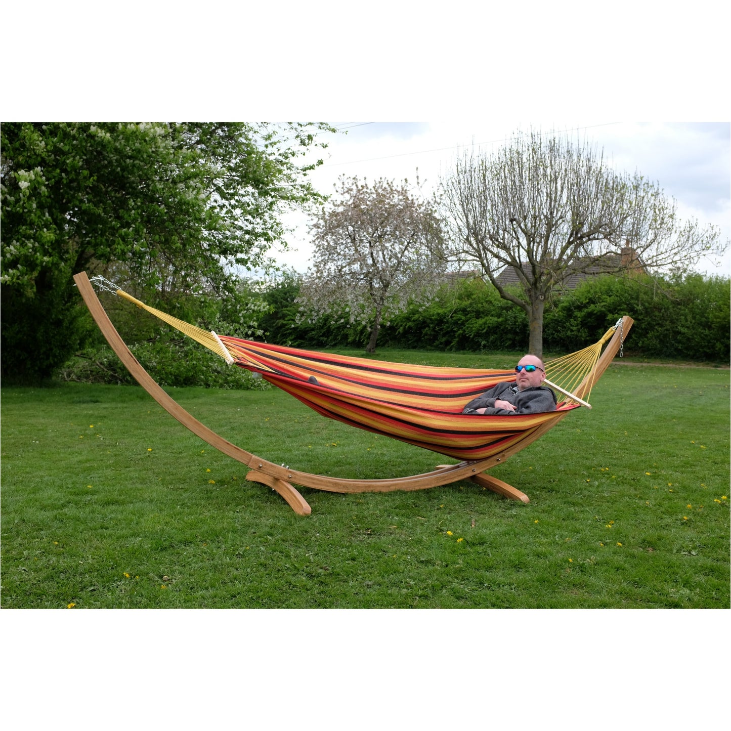 Jazz Spreader Bar Hammock With Wooden Hammock Stand Set L