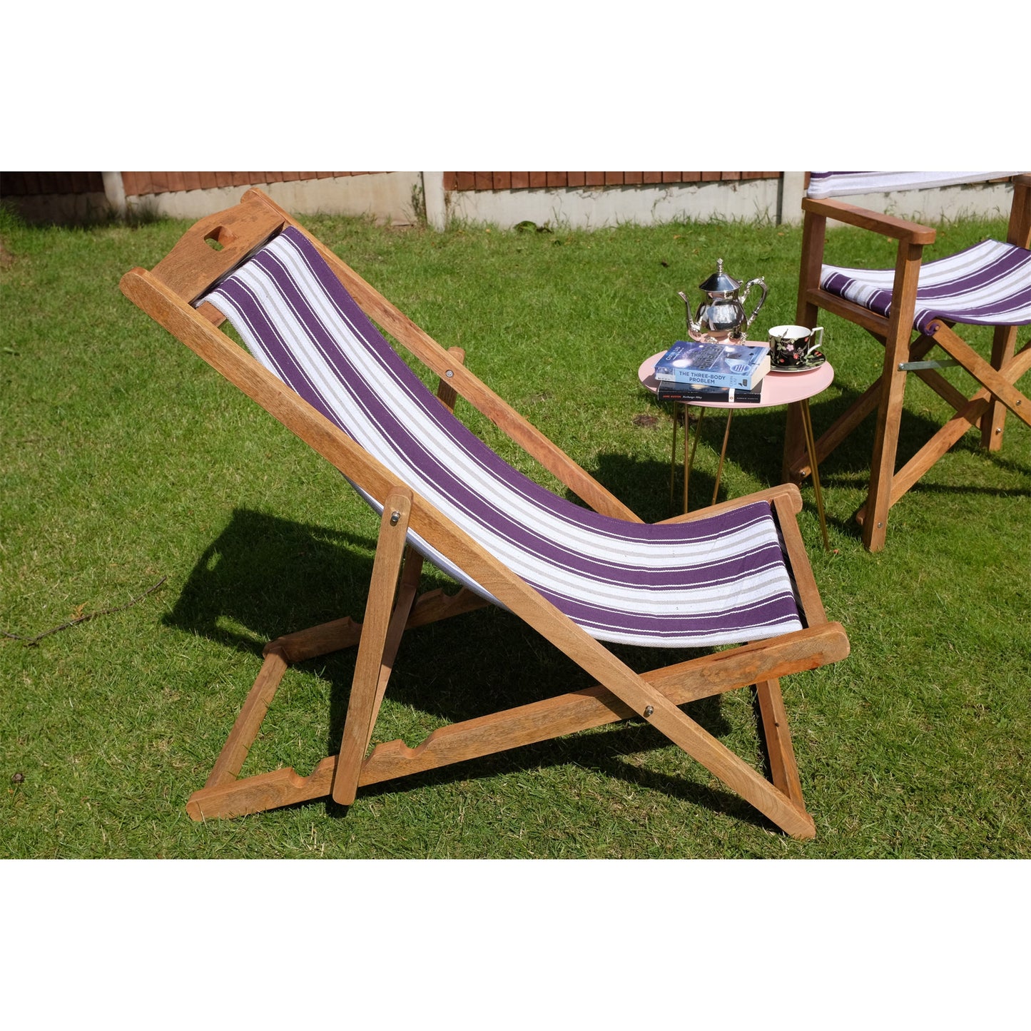Violet Mango Wood Folding Premium Deck Chair