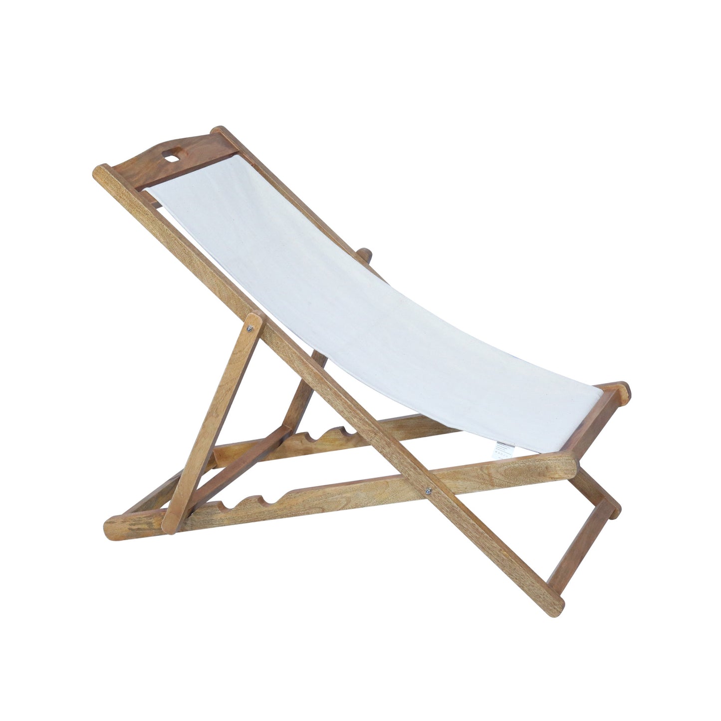 Cream Mango Wood Folding Premium Deck Chair