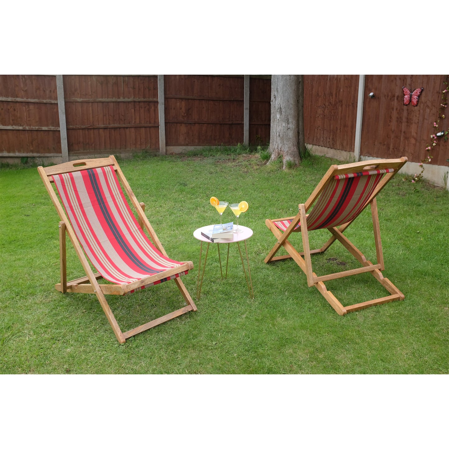 Butterfly Mango Wood Folding Premium Deck Chair