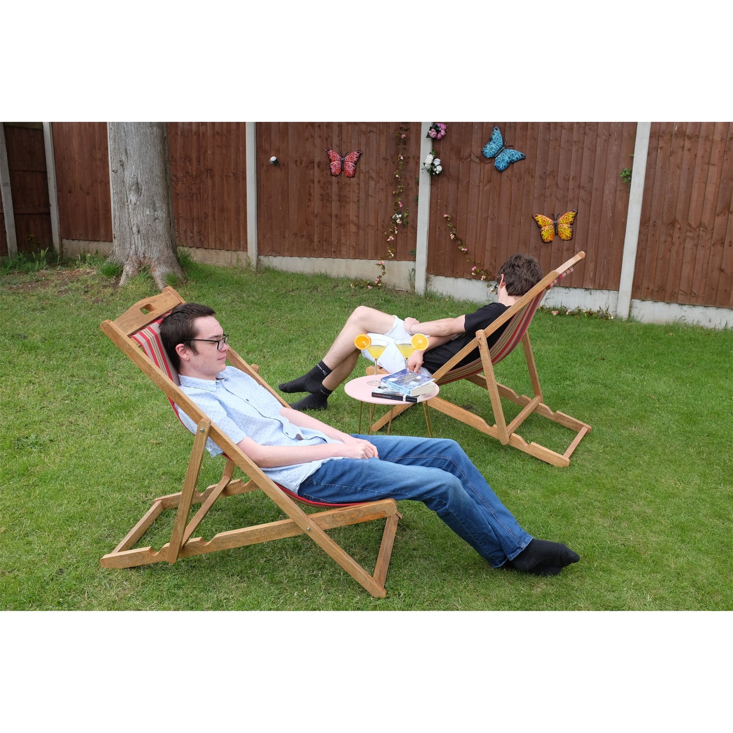 Butterfly Mango Wood Folding Premium Deck Chair