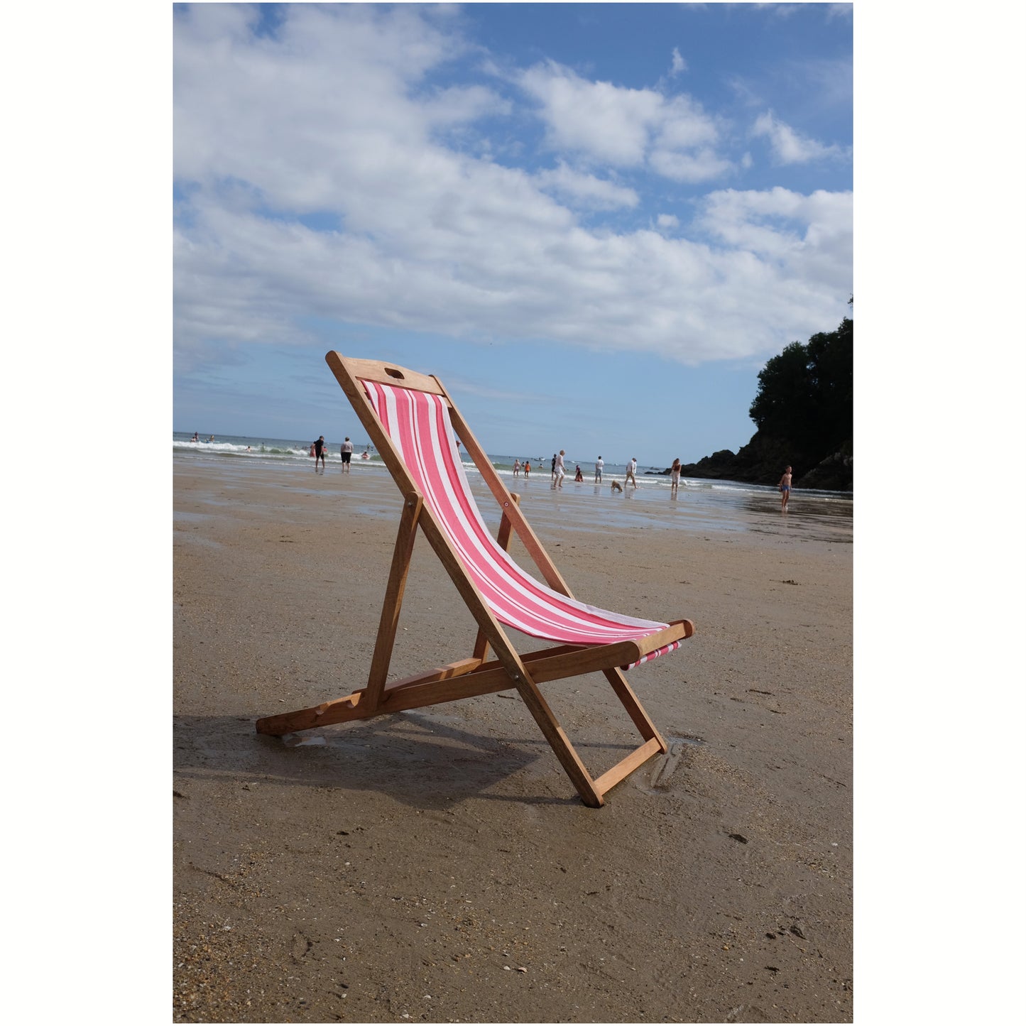 Coral Mango Wood Folding Premium Deck Chair