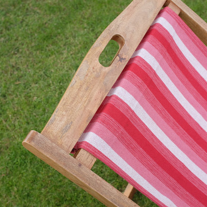 Fuchsia Mango Wood Folding Premium Deck Chair