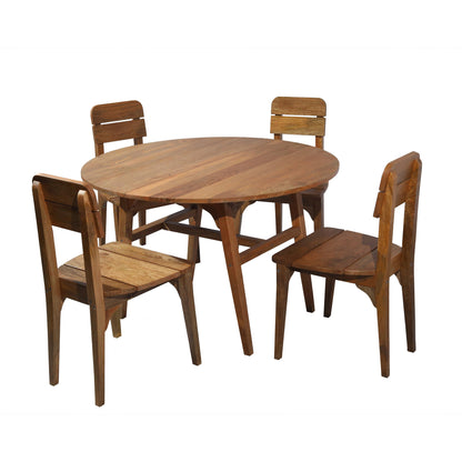 Japandi 4 Seater Outdoor-Indoor Round Dining Table Mango Wood