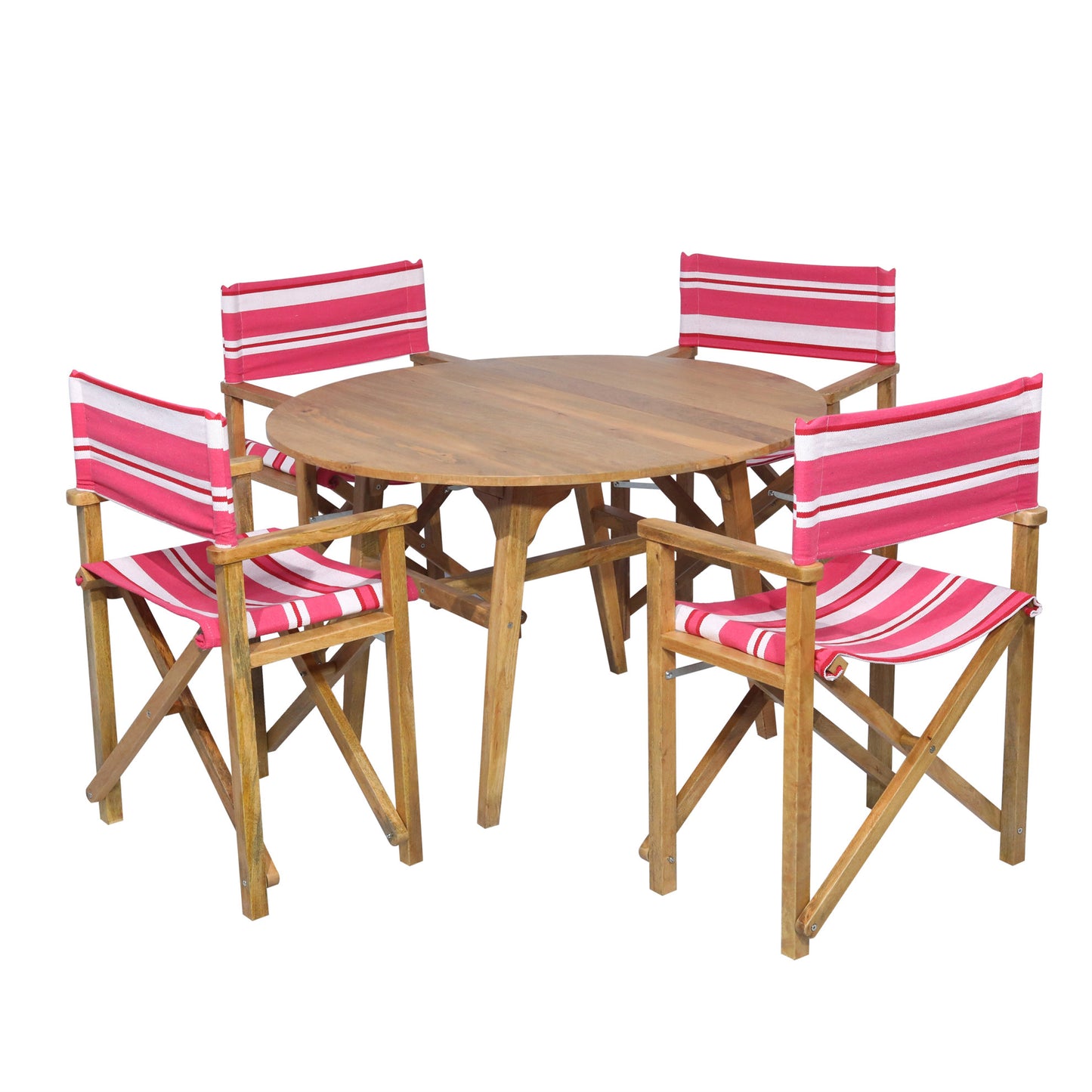 Japandi 4 Seater Outdoor-Indoor Round Dining Table Mango Wood