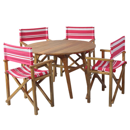 Japandi 4 Seater Outdoor-Indoor Round Dining Table Mango Wood