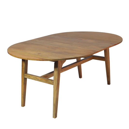 Japandi 6 Seater Outdoor-Indoor Oval Dining Table Mango Wood