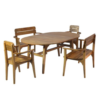 Japandi 6 Seater Outdoor-Indoor Oval Dining Table Mango Wood