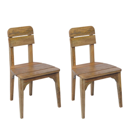 Japandi Outdoor-Indoor Dining Chair Mango Wood, set of 2