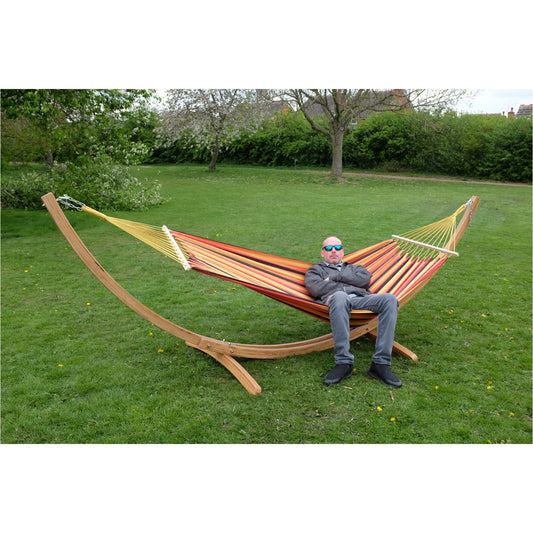 Jazz Spreader Bar Hammock With Wooden Hammock Stand Set L