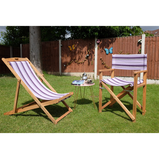 Lilac Mango Wood Folding Premium Deck Chair