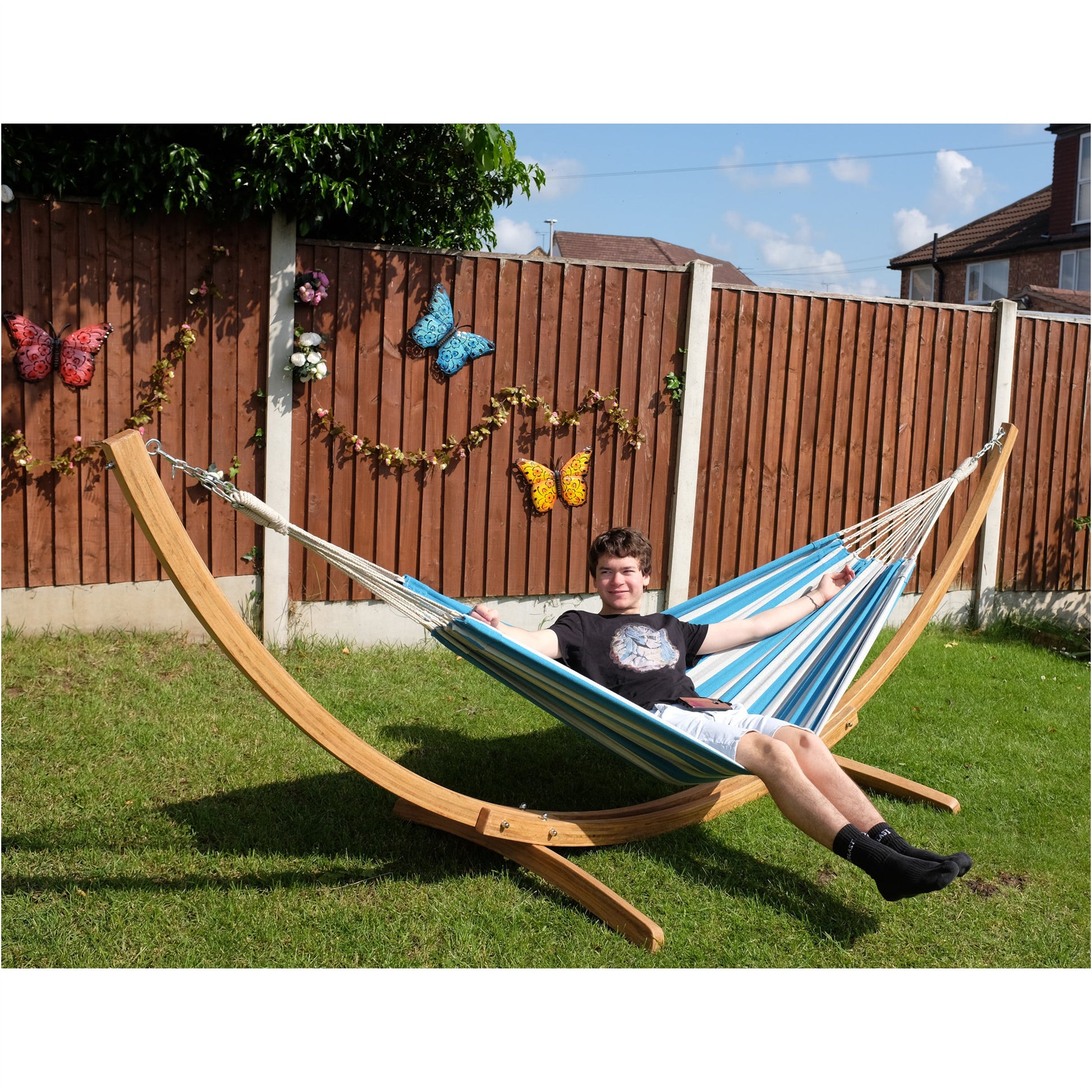 St Ives traditional outdoor hammock and stand set, hammocks with stands, Hammocks