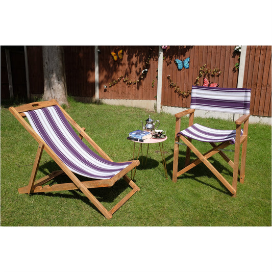 Violet Mango Wood Folding Premium Deck Chair