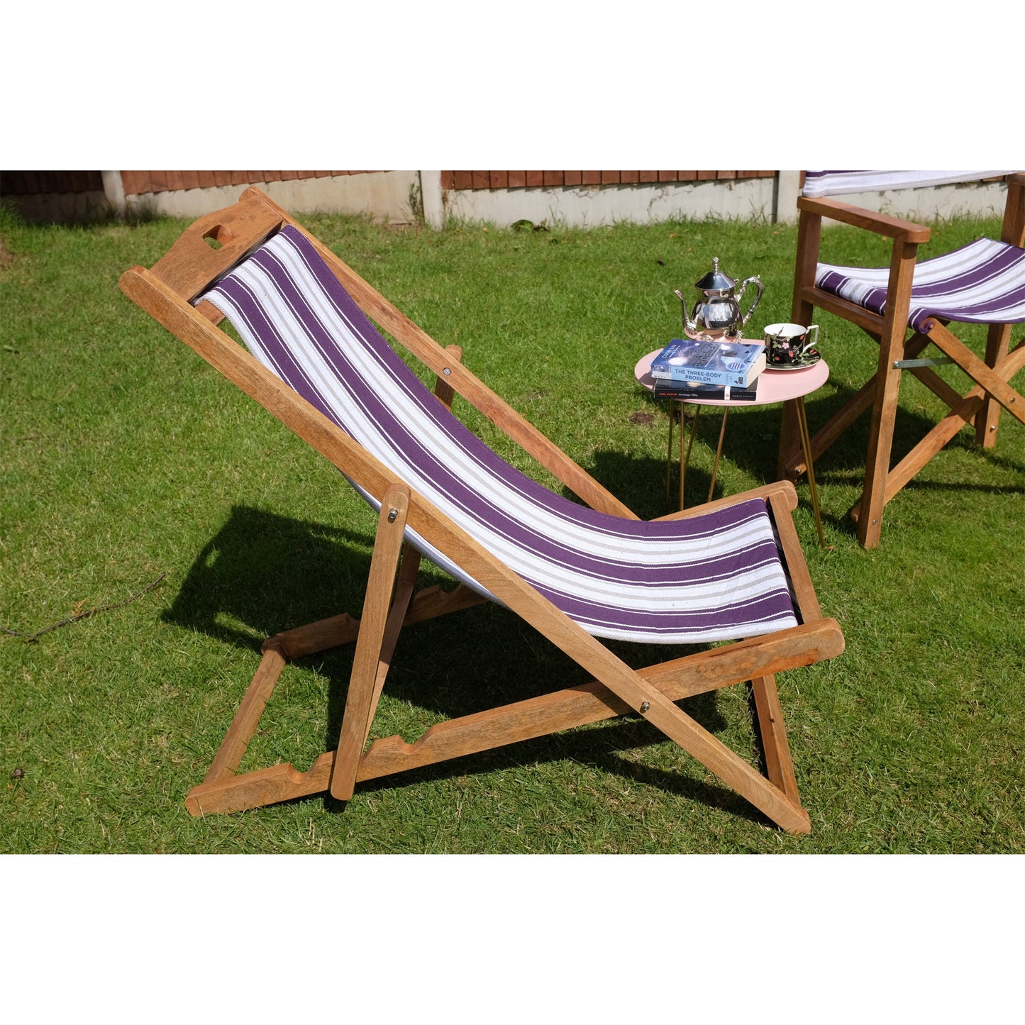 Violet Mango Wood Folding Premium Deck Chair