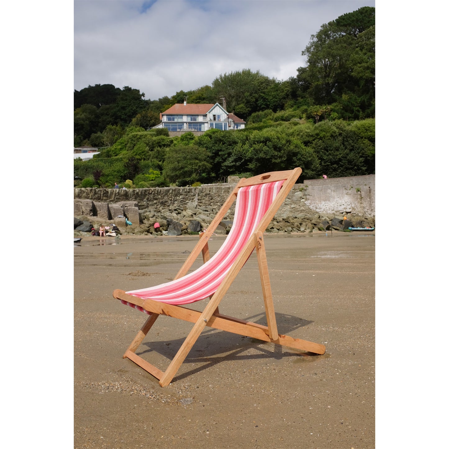 Fuchsia Mango Wood Folding Premium Deck Chair