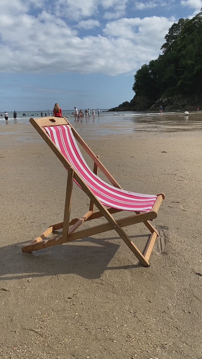 Coral Mango Wood Folding Premium Deck Chair